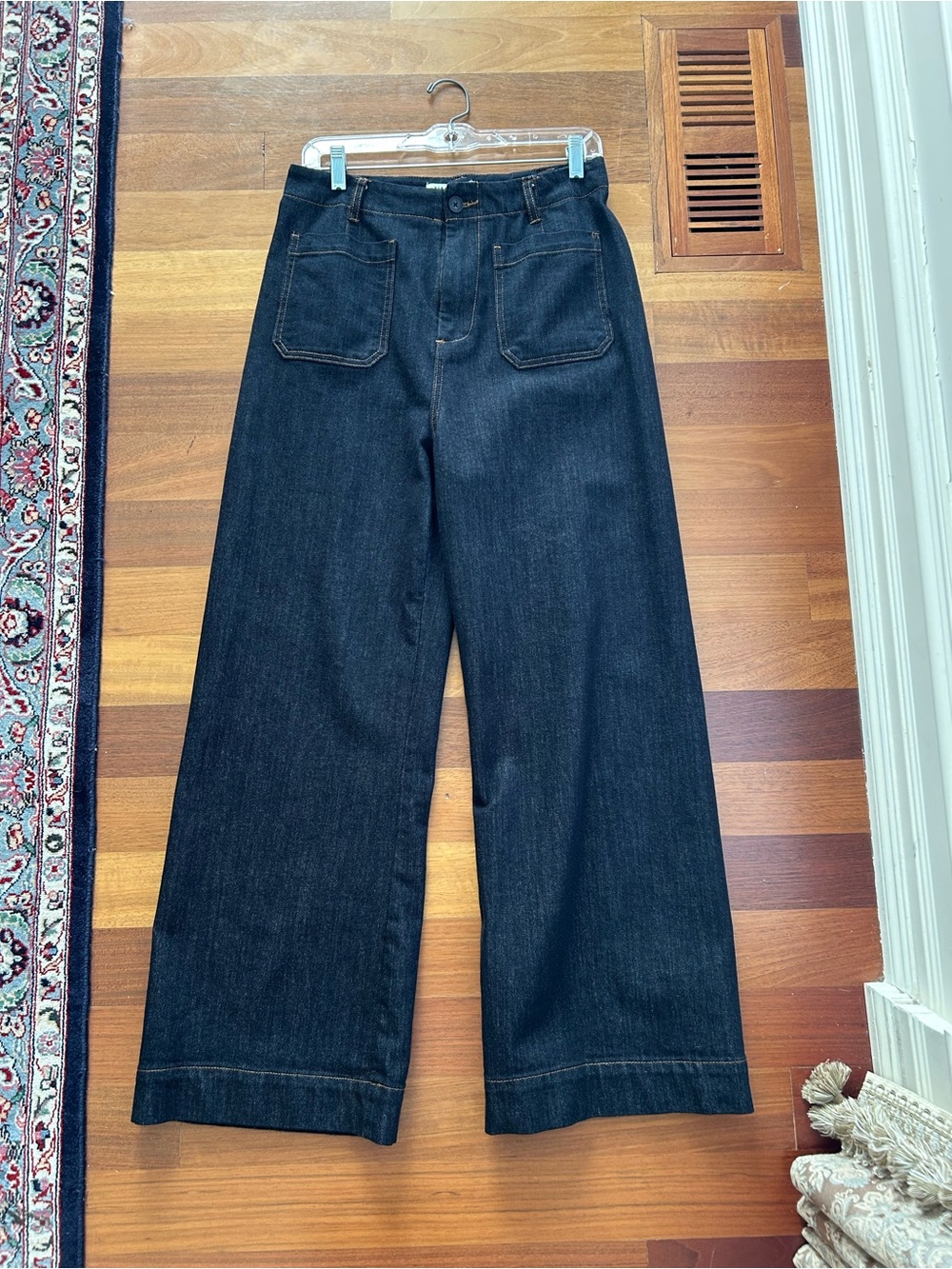 Ultra high rise wide leg trouser jean